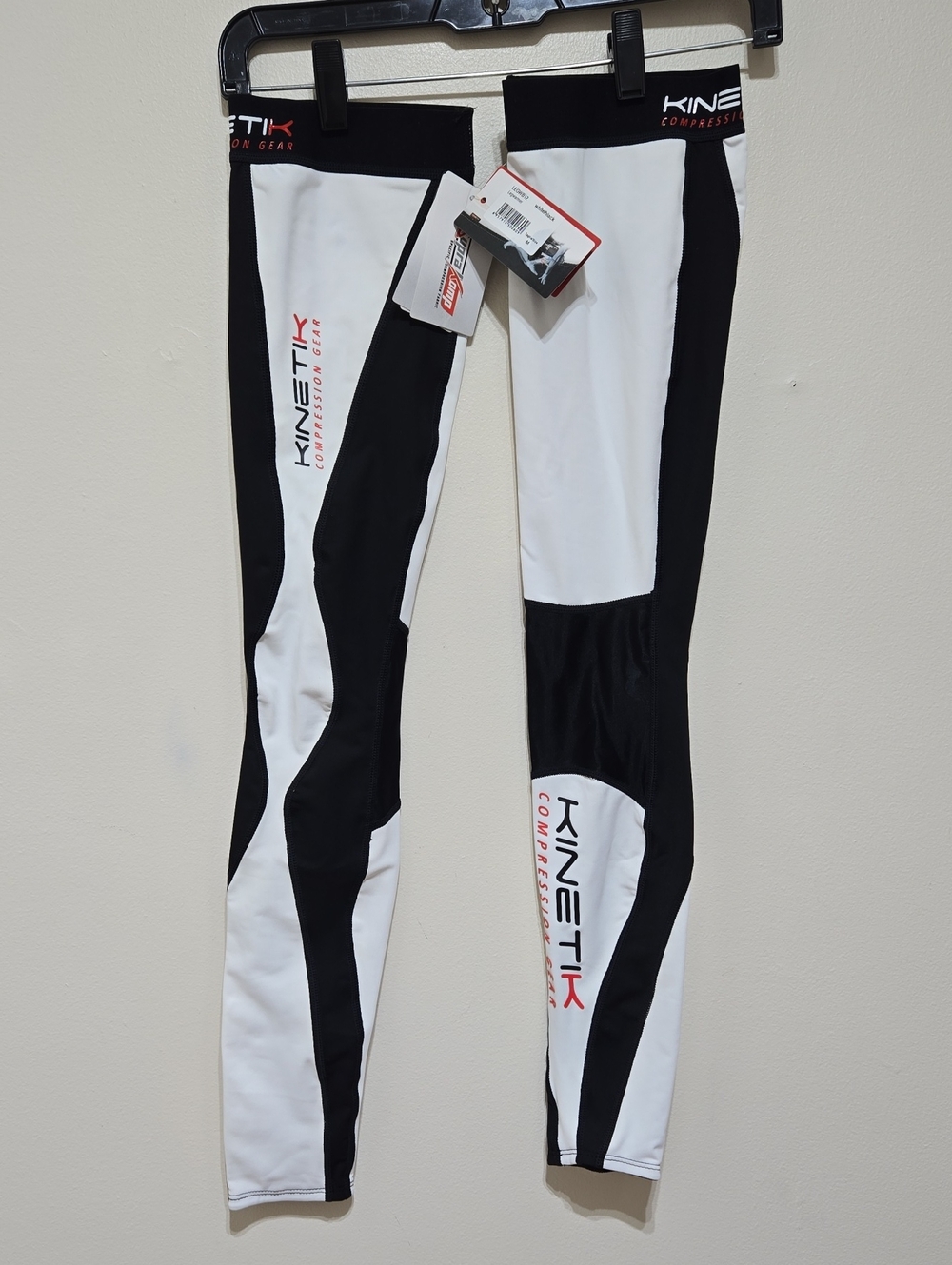 Kinetik White & Black Legwarmer Compression Gear Performance Leggings